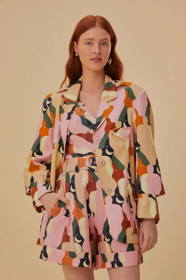 Women The Kiss Multicolor Cut Out Blazer The Kiss Multicolor FARM Rio Blazers