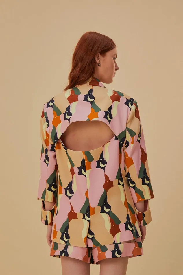 Women The Kiss Multicolor Cut Out Blazer The Kiss Multicolor FARM Rio Blazers