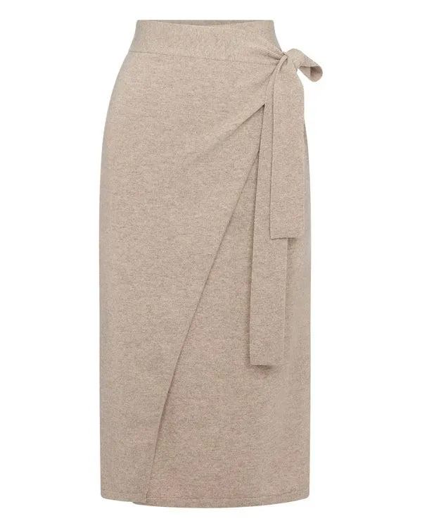 Women The Peony Lim Wrap SkirtIn Oatmeal Brown Oatmeal Brown NPeal Dresses and Skirts