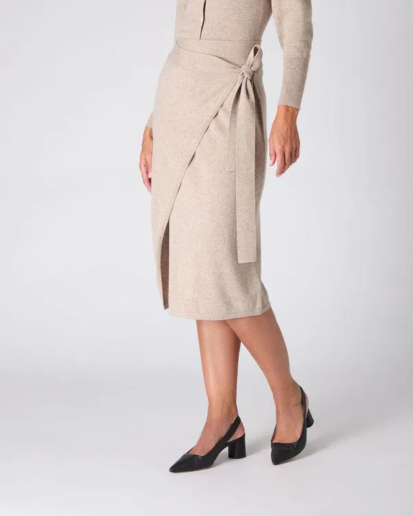 Women The Peony Lim Wrap SkirtIn Oatmeal Brown Oatmeal Brown NPeal Dresses and Skirts