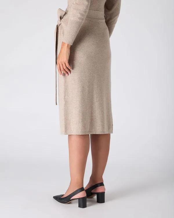 Women The Peony Lim Wrap SkirtIn Oatmeal Brown Oatmeal Brown NPeal Dresses and Skirts