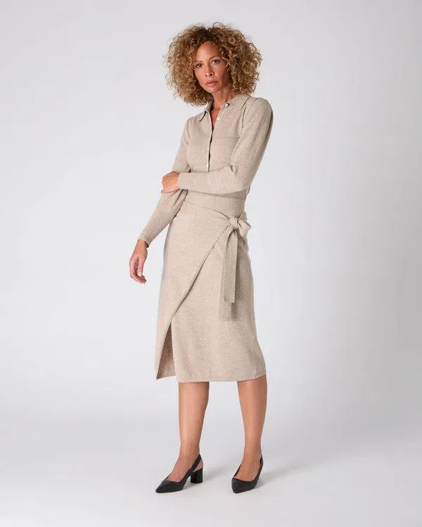 Women The Peony Lim Wrap SkirtIn Oatmeal Brown Oatmeal Brown NPeal Dresses and Skirts