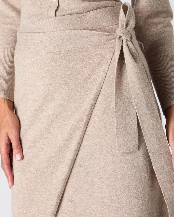 Women The Peony Lim Wrap SkirtIn Oatmeal Brown Oatmeal Brown NPeal Dresses and Skirts