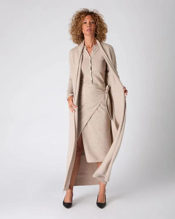 Women The Peony Lim Wrap SkirtIn Oatmeal Brown Oatmeal Brown NPeal Dresses and Skirts