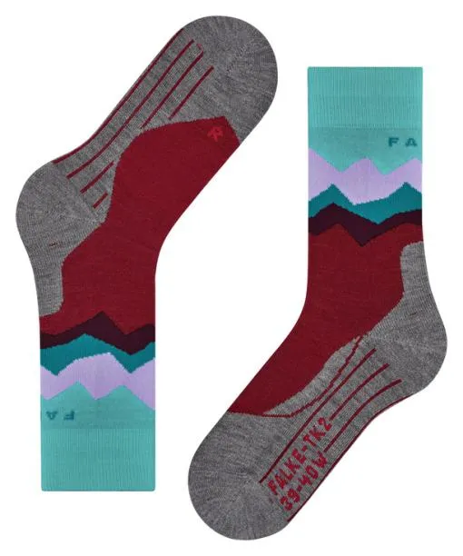Women TK2 Explore Women Trekking Socks Cranberry FALKE Hiking Socks