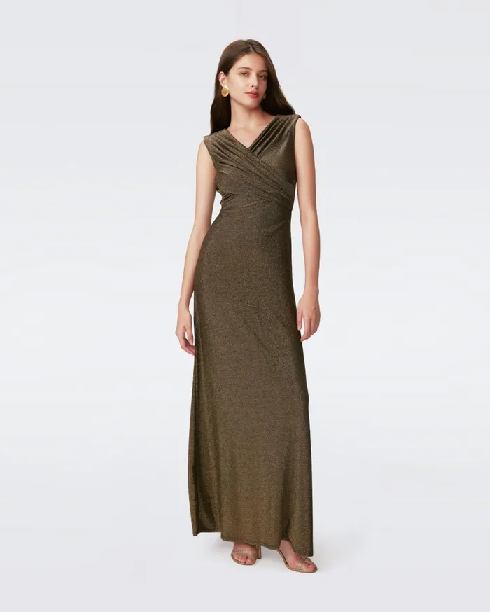 Women Tomas Dress Golden Brown DVF Dresses