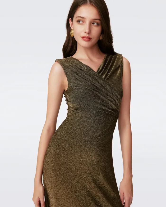 Women Tomas Dress Golden Brown DVF Dresses