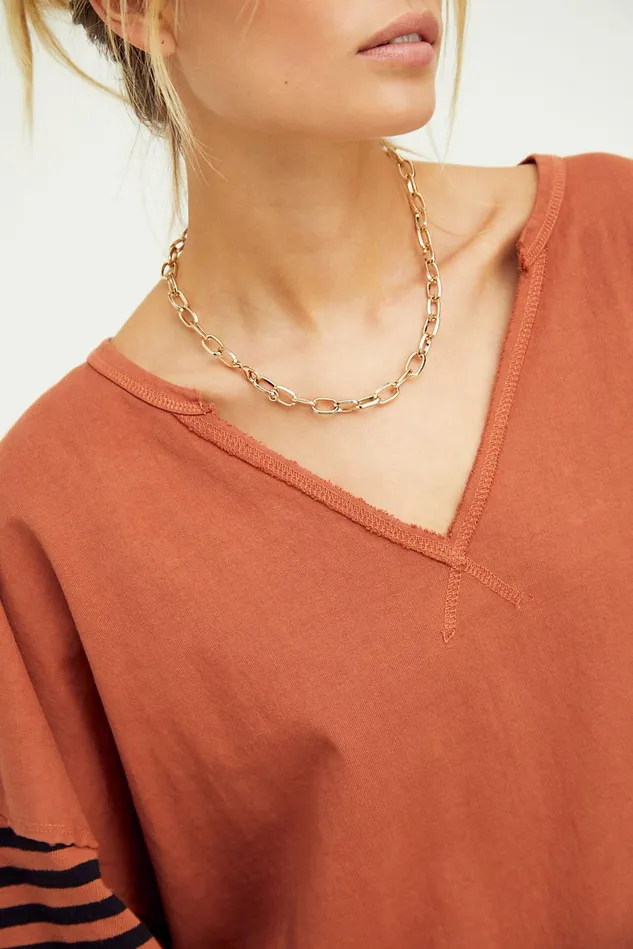 Women Tops Free People Midnight Light Tee Ambered Coral