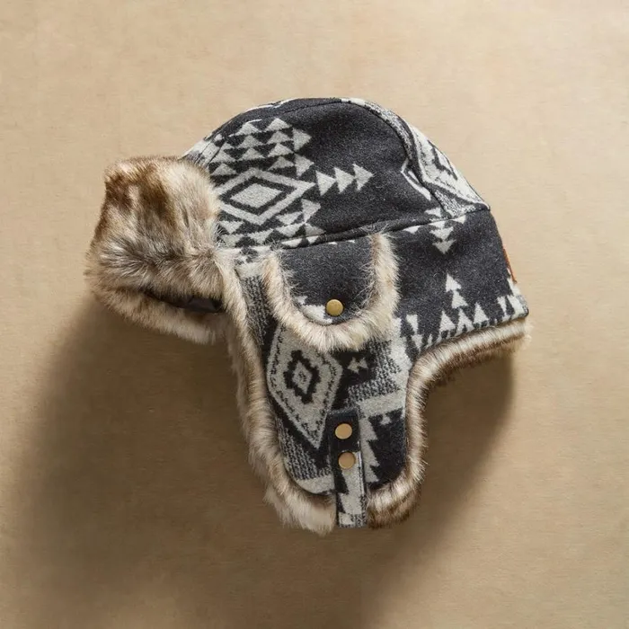 Women Trapper Hat Black Multi Sundance Catalog Hats