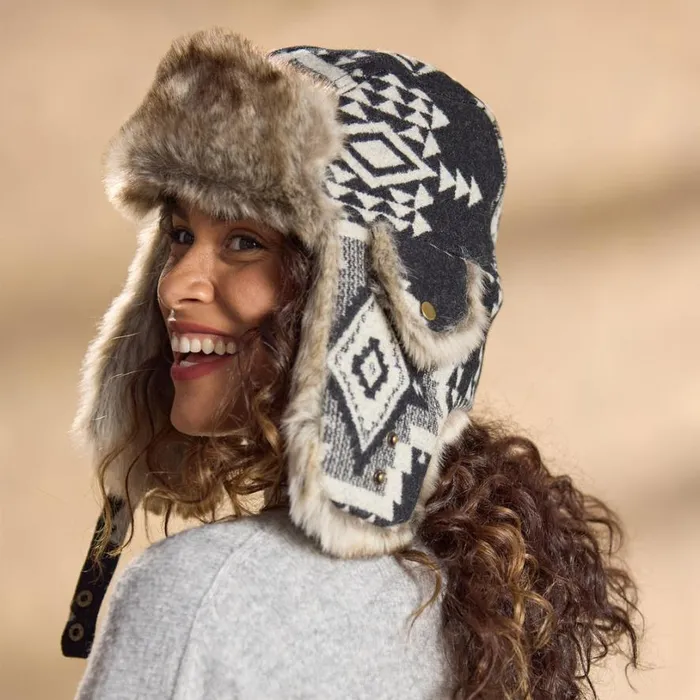 Women Trapper Hat Black Multi Sundance Catalog Hats Women Trapper Hat Black Multi Sundance Catalog Hats