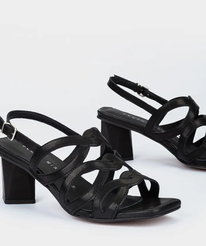 Women Trento Black 8211 Heeled Sandals Pedro Miralles