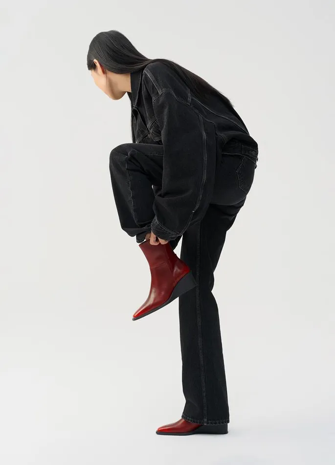 Women Vagabond Boots AINO BOOTS Red Brushoff Leather