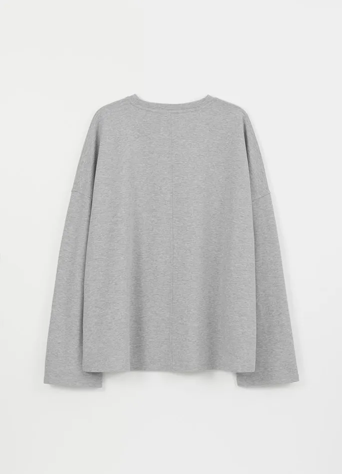 Women Vagabond Tops BOXY LONG SLEEVE TSHIRT Grey Textile