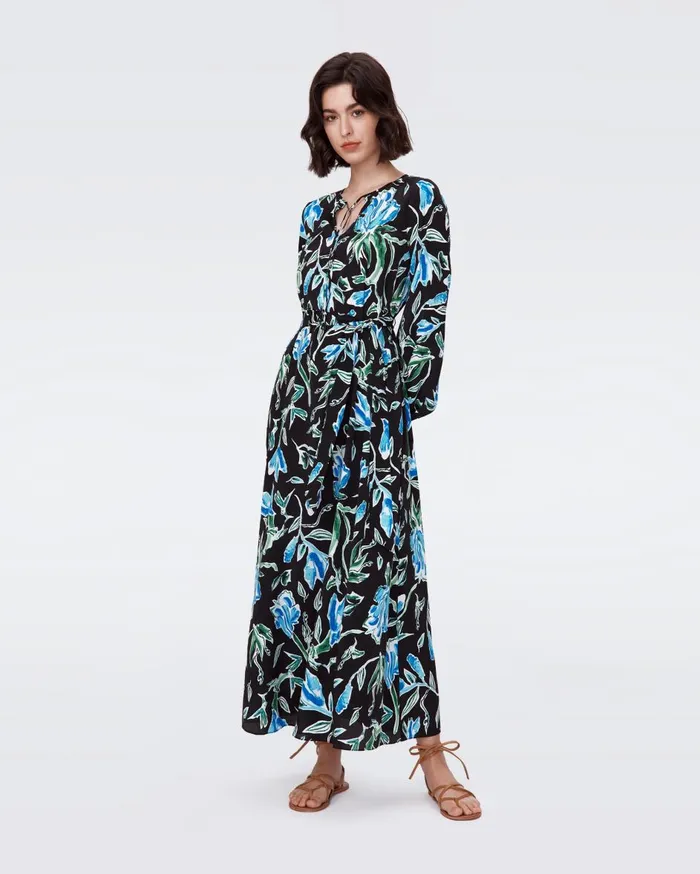 Women Vandy Dress Huge Tulip Fields Blue DVF Dresses