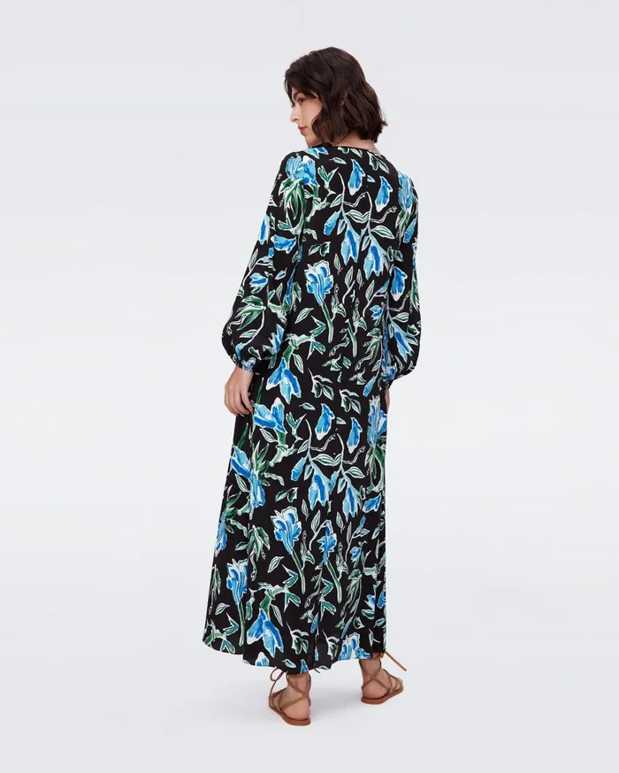 Women Vandy Dress Huge Tulip Fields Blue DVF Dresses