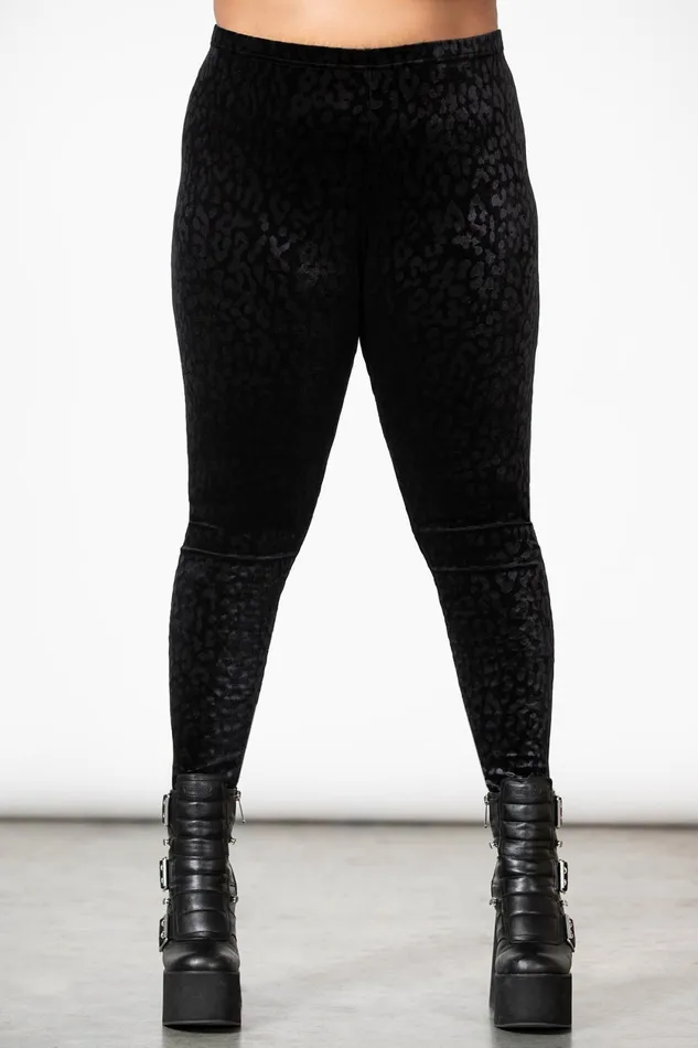 Women Velvet Killstar Caturday Leggings B