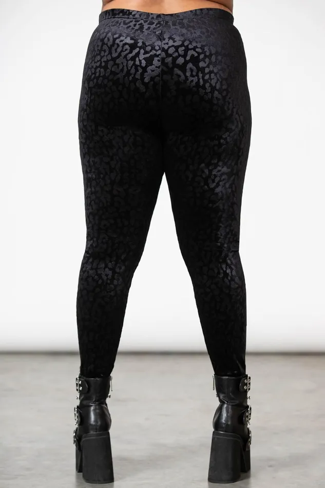Women Velvet Killstar Caturday Leggings B
