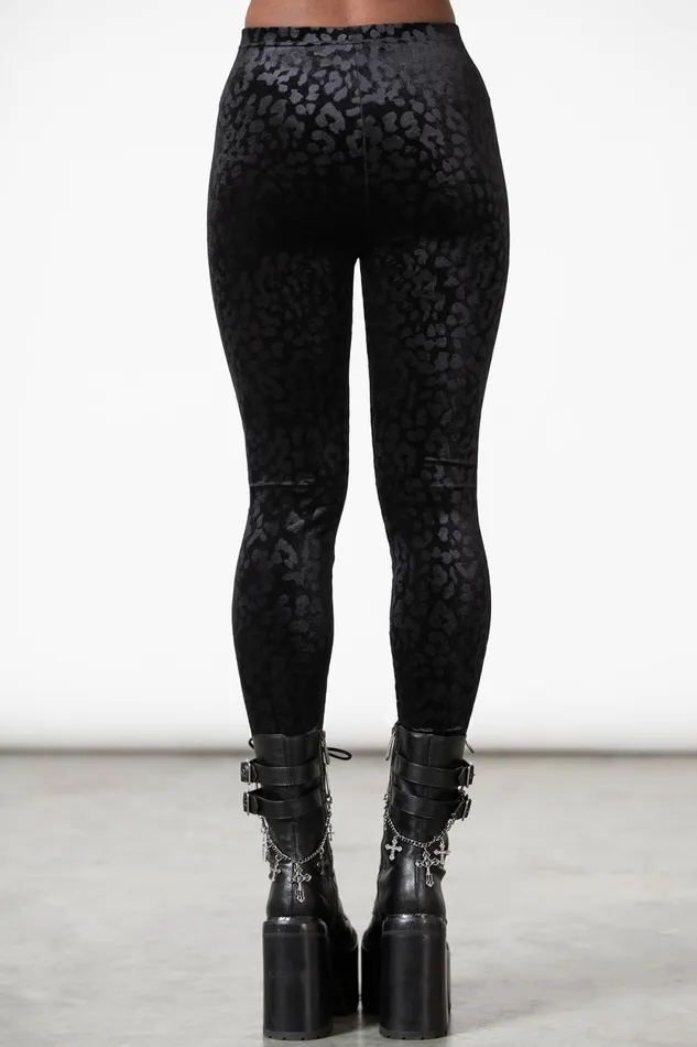 Women Velvet Killstar Caturday Leggings B