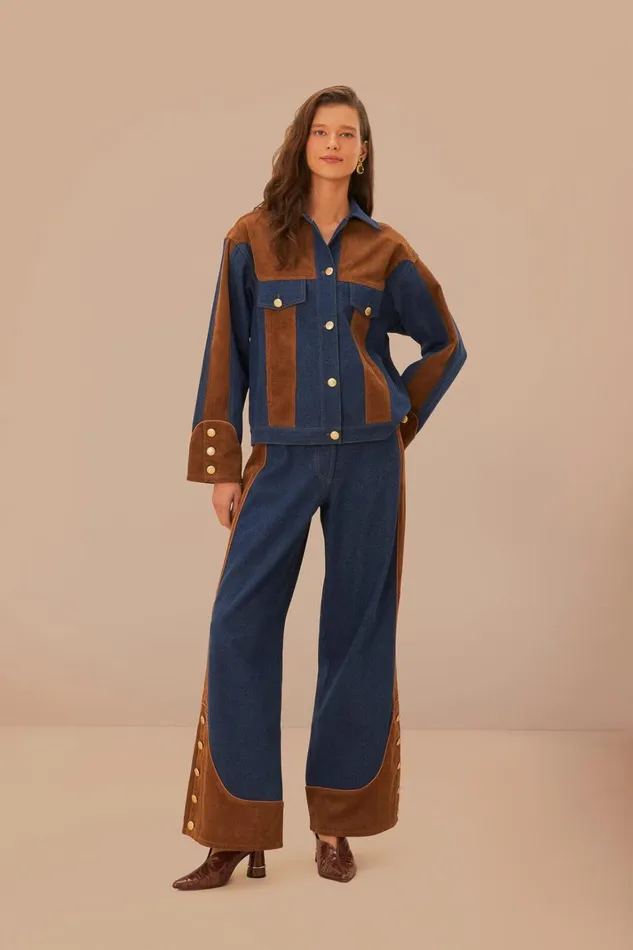 Women Western Denim Wide Pants Low Waisted Denim FARM Rio Pants
