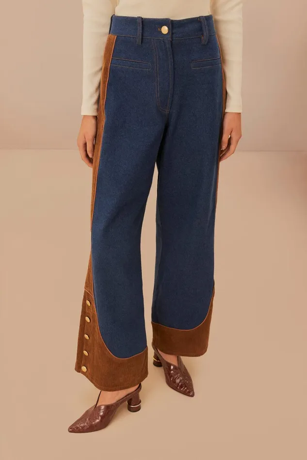 Women Western Denim Wide Pants Low Waisted Denim FARM Rio Pants