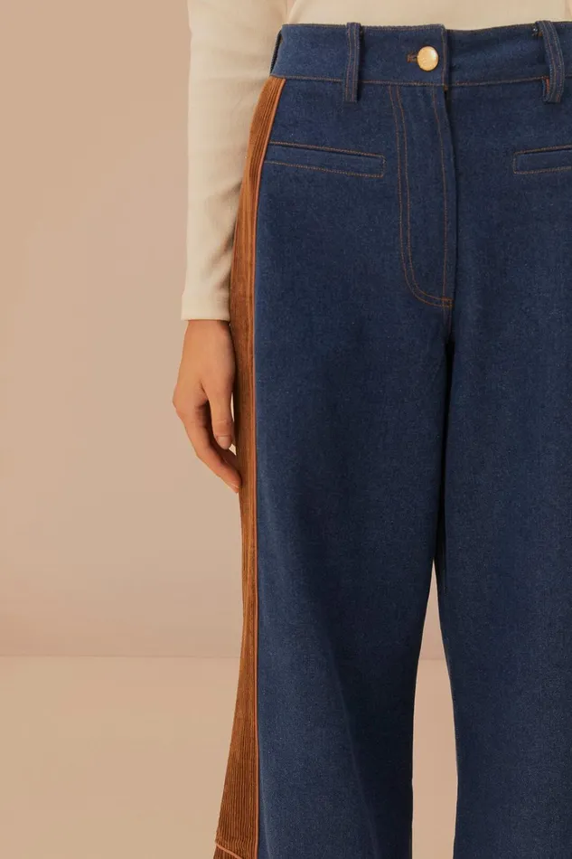 Women Western Denim Wide Pants Low Waisted Denim FARM Rio Pants