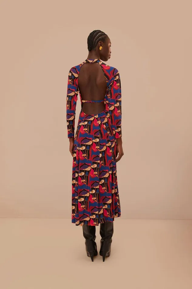 Women Wild Mushrooms Black Jersey Midi Dress Wild Mushrooms Black FARM Rio Midi Dresses