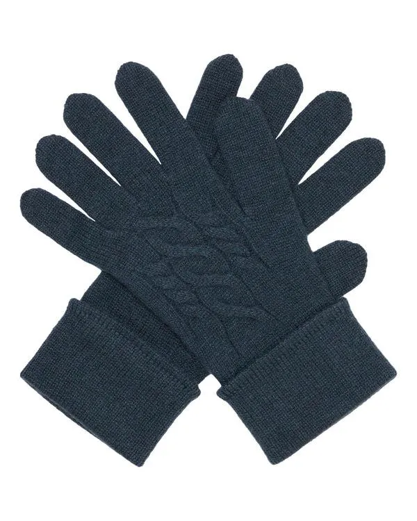 Women Women039s Cable Cashmere GlovesIn Grigio Blue Grigio Blue NPeal Gloves