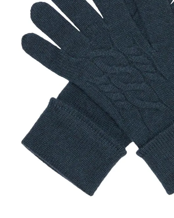 Women Women039s Cable Cashmere GlovesIn Grigio Blue Grigio Blue NPeal Gloves