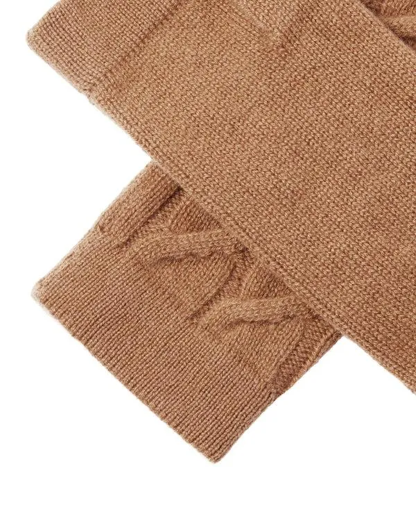 Women Women039s Cable Fingerless Cashmere GlovesIn Dark Camel Brown Dark Camel Brown NPeal Gloves