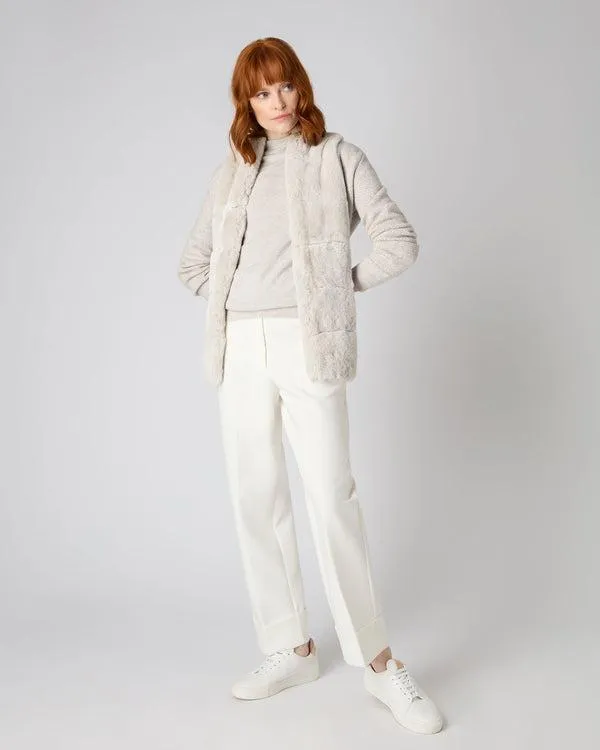 Women Women039s Funnel Neck Cashmere SweaterIn Pebble Grey Pebble Grey NPeal Turtle Necks