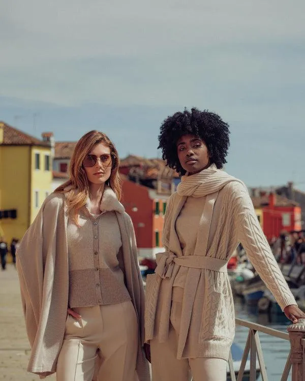 Women Women039s Funnel Neck Cashmere SweaterIn Pebble Grey Pebble Grey NPeal Turtle Necks