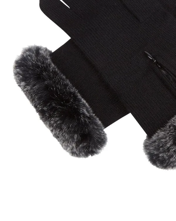 Women Women039s Fur And Cashmere GlovesIn Black Black NPeal Gloves