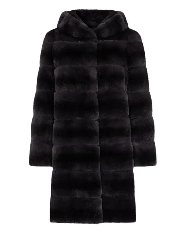 Women Women039s Long Rex Hooded CoatIn Dark Grey Dark Grey NPeal Coats and Jackets