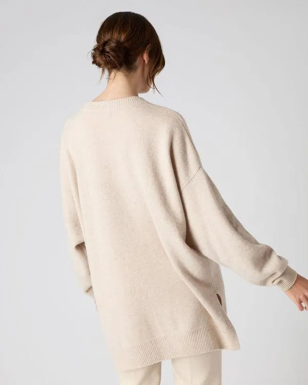 Women Women039s Oversized V Neck Cashmere SweaterIn Heather Beige Brown Heather Beige Brown NPeal V Necks