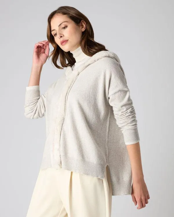 Women Women039s Rex Fur Trim HoodieIn Pebble Grey Pebble Grey NPeal Hoodies
