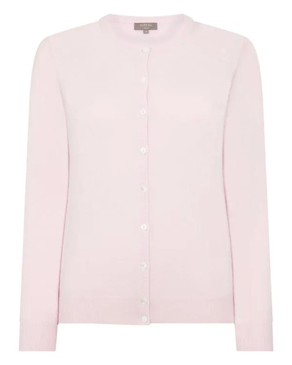 Women Women039s Round Neck Cashmere CardiganIn Quartz Pink Quartz Pink NPeal Cardigans