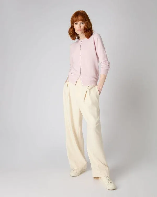 Women Women039s Round Neck Cashmere CardiganIn Quartz Pink Quartz Pink NPeal Cardigans