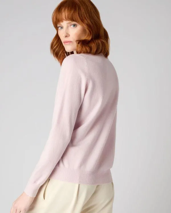 Women Women039s Round Neck Cashmere CardiganIn Quartz Pink Quartz Pink NPeal Cardigans