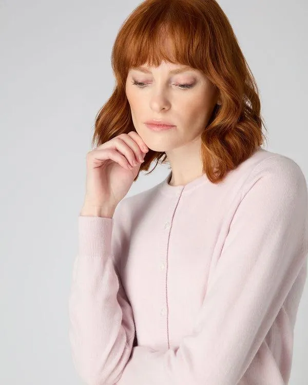 Women Women039s Round Neck Cashmere CardiganIn Quartz Pink Quartz Pink NPeal Cardigans