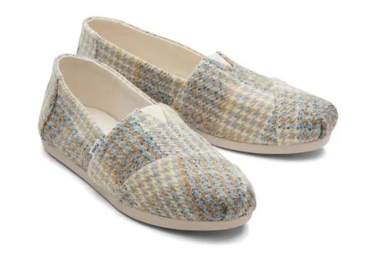 Women WomenAlpargata Blue Plaid Tweed Plaid Sky Blue TOMS Alpargatas