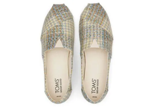 Women WomenAlpargata Blue Plaid Tweed Plaid Sky Blue TOMS Alpargatas