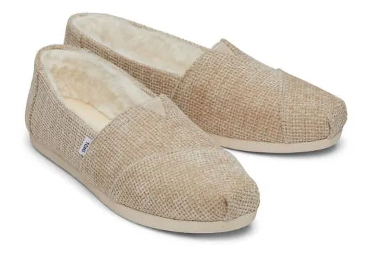 Women WomenAlpargata Oatmeal Chenille With Faux Fur Chenille Oatmeal TOMS Exclusives