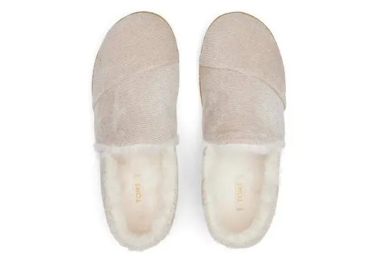 Women WomenIndia Natural Glitter Faux Fur Slipper Natural Glitter TOMS Exclusives