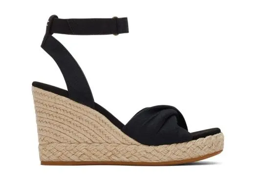 Women WomenMarisela Wedge Sandal Black Slubby Woven TOMS Espadrilles