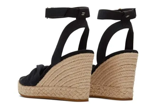 Women WomenMarisela Wedge Sandal Black Slubby Woven TOMS Espadrilles
