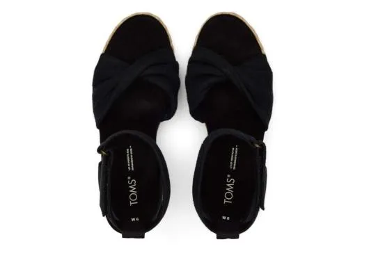 Women WomenMarisela Wedge Sandal Black Slubby Woven TOMS Espadrilles