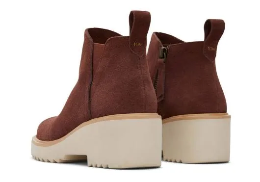 Women WomenMaude Chestnut Suede Wedge Boot Chestnut Suede TOMS Boots and Booties