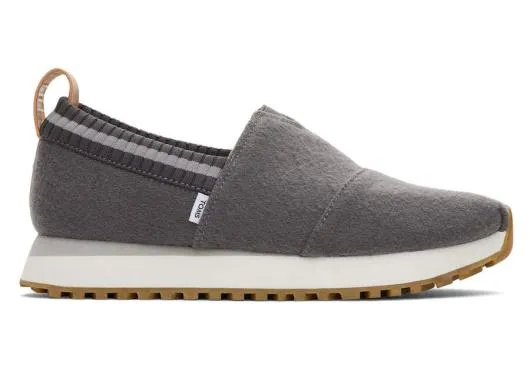 Women WomenResident 20 Grey Felt Sneaker Forged Iron TOMS Slip Ons