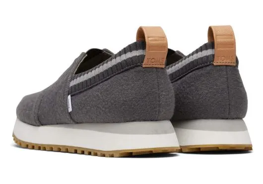 Women WomenResident 20 Grey Felt Sneaker Forged Iron TOMS Slip Ons