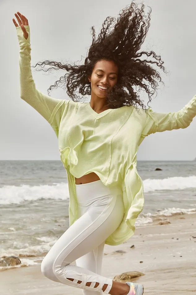 Women Workout Tops Free People Visionary LongSleeve Acid Lime